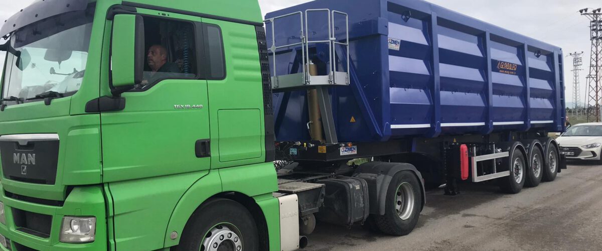 Export of a 50 m3 tipper semi-trailer grain truck of the ÖZMEN brand to Ukraine